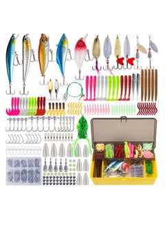 Buy 302Pcs Fishing Lures Fishing Gear Tackle Box Fishing Attractants for Bass Trout Salmon Fishing Accessories Including Spoon Lures Soft Plastic Worms Crankbait Jigs Fishing Hooks in Saudi Arabia