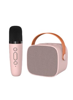 Buy Mini Wireless Microphone with Bluetooth Small Speaker Pink in Saudi Arabia