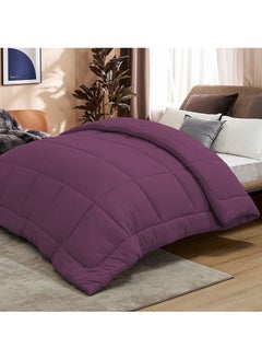 Buy Sleep Night King Size 240x260cm all Season Down Alternative Microfiber Comforter Duvet Insert Box-Quilted Design with Corner Duvet Tabs Purple in Saudi Arabia