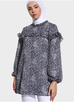 Buy Balloon Sleeve Printed Tunic in UAE