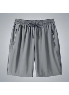 Buy Wholesale Summer Casual Ice-Silk Shorts Mens Elastic Quick-Dry Plus Size shorts gray in UAE