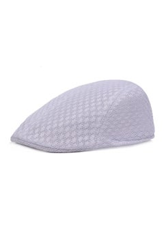 Buy Mesh Flat Cap Berets Breathable Summer Newsboy Hat Adjustable White in UAE