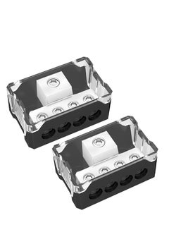 اشتري 4-Way Power Distribution Block for Car Audio,Efficiently Distribute 0/2/4 Gauge Input to 4/8/10 Gauge Outputs,Enhance Your Amp Ground Connections（2PCS) في السعودية