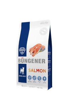 Buy FRESH MEAT GRAIN FREE DOG DRY FOOD SALMON FLAVOR 4KG JUNIOR TO ADULT in UAE