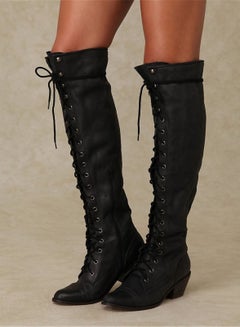 Buy Fashion Knee High Boots For Women Black in UAE