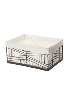 اشتري Spruce Metal Basket With Liner, Black & White - 14 cm في الامارات