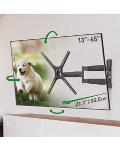 Buy Long TV Wall Mount, 13-65 inch Full Motion Articulating 4 Movement Premium Flat Curved Screen Bracket Holds up to 36kg Extremely Extendable in UAE