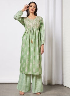 Buy 2-Piece Jalabiya And Pants Set With Matching Sheila in UAE