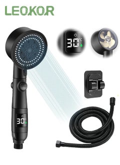 اشتري High Pressure Handheld Shower 5 Modes Power Shower Head with 150CM Stainless Steel Hose and Adhesive Holder في السعودية