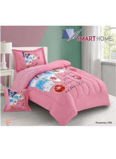 Buy Children's bedding and quilt set with medium filling, consisting of 4 pieces, reversible elastic sheet, size 170 * 230 cm, for boys and girls in Saudi Arabia