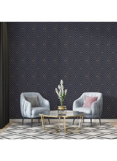 اشتري Geometry Pattern Luxury Fabric Wallpaper Covers An Area ​​Up To 4.2Mx3M With Adhesive And Smoothing Tool في مصر