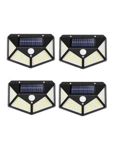 Buy Pack Of 4 Pcs 100 Led Solar Outdoor Light Solar Motion Sensor Security Lights With 3 Lighting Modes Wireless Solar Wall Lights Waterproof Solar Powered Lights For Garden Home And Garage Use Black in UAE