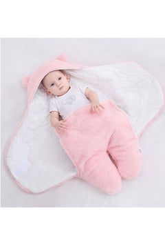 اشتري Baby Cute Hooded Swaddle Wrap, Newborn Wrap Blanket Sleeping Bag，For 0-12 Months Baby Breathable Cotton Swaddling Sleep Sack في السعودية