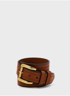 Buy Faux Leather Embossed Detail Belt in UAE