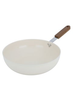 Buy Tornado Frying Pan Beige Dark Wood Handle 30 Cm in Saudi Arabia