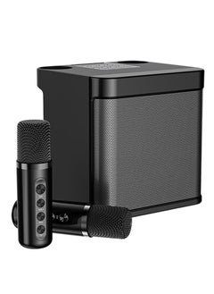 Buy YS 203 Portable Wireless Bluetooth Karaoke Speaker With Dual Microphone Black in UAE