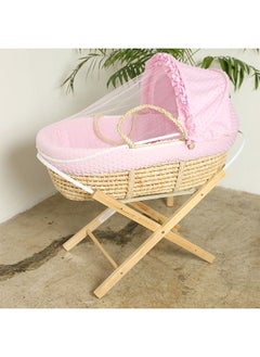 Buy Portable Baby Moses Basket Cot With Durable Stand (pink) in Saudi Arabia