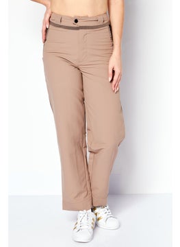 Buy Women Sportswear Fit Outdoor Track Pants, Taupe in UAE