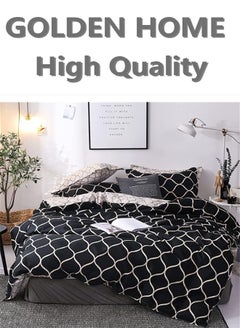 Buy King/queen/single size, striped pattern duvet cover set. 6 Piece set includes 1 Comforter Cover, 1 Fitted Bedsheet,4 Pillowcases in UAE