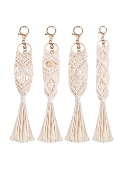 Buy Macrame Keychains Boho Macrame Bag Charms with Tassels Car Hanging 4 pieces in Egypt