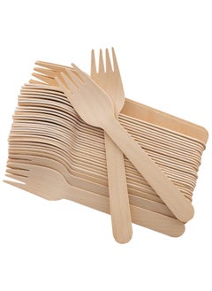 Buy 40 Pieces Wooden Forks Set Lightweight Eco Friendly Biodegradable in Saudi Arabia