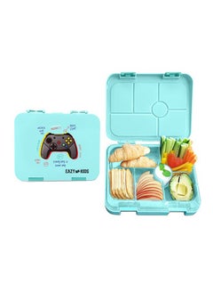 Buy 6 Compartment Bento Lunch Box With Sandwich Cutter Set-Playstation Green in Saudi Arabia