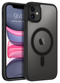 Buy Magnetic Case for iPhone 11, Compatible with MagSafe Shockproof Protection Cover, Translucent Matte Phone Case with Strong Magnet, Slim Case for Apple 11 6.1 Inch (2019)(Black) in Saudi Arabia