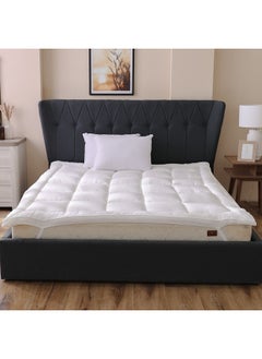 Buy Serenity Silk Feel Mattress Topper Queen 160x200 Cm White in UAE