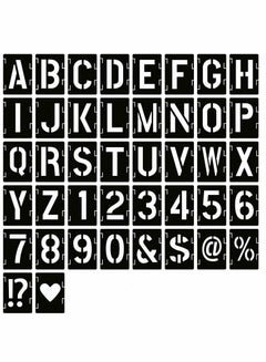 Large Letter Stencils for Painting on Wood - 43 Pack Alphabet