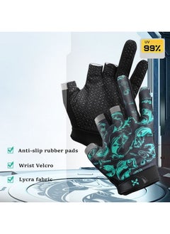 Buy UV Protective Fishing Gloves, Non-slip Half Finger Workout Gloves Sun Protection Gloves for Cycling Kayaking Boating Fishing Hiking Driving in Saudi Arabia