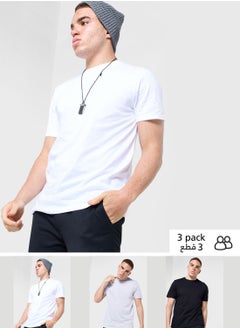 Buy 3 Pack Oversized Crew Neck T-Shirt in UAE