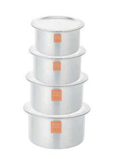 Buy 10-Pieces Aluminium Cooking pot Cookware Set Tope 3250Ml, 4000ml, 4750ml, 5500ml & 7000ml in UAE