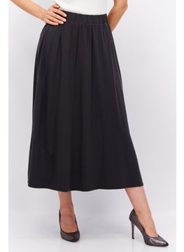 Buy Women Plain Midi Skirts, Black in UAE