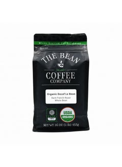 اشتري The Bean Organic Coffee Company Organic Water Processed Decaf Le Bean, Dark French Roast, Whole Bean, 16-Ounce Bag في الامارات