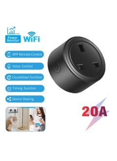 Buy UanTii 20A Smart Plug Tuya Wifi Wireless Remote Controlled Plug Timing Schedule Plug Works with Tuya Smart Life App and Alexa Google Home in Saudi Arabia