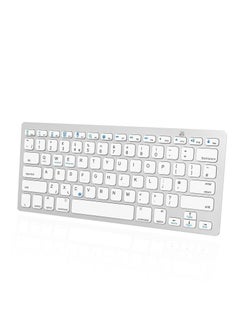 Buy Bluetooth Keyboard, Wireless Tablet Keyboards Compatible with Windows/Android/iOS, Keyboard for iPad/iPad Pro/iPad Air/iPad Mini, Samsung, iPhone and Other Devices, White in UAE