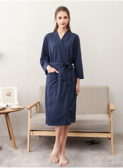 اشتري Women Waffle Robes Lightweight Knit Bathrobe Sleepwear Kimono Robe Wrap Loungewear with Pocket, Size: M/XL/XXXL في السعودية