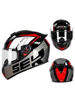 اشتري Full Face Motorbike Helmet Motorcycle Adult Rider Biker Sports Crash Helmet في الامارات