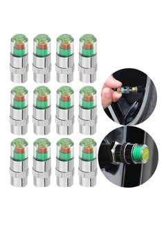 Buy 12Pcs 2.4Bar 36PSI Car tire Pressure Monitor Valve stem Caps Sensor Indicator with 3-Color Eye Alert in UAE