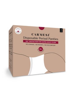 Buy Carmesi Disposable Period Panties - Unbeatable Protection From Heavy Flow - Unmatched Comfort - Ultra Absorbent - Hassle Free Disposal - Bridge to Better Hygiene - Reduced Stains - 4 Pcs (M-L) in UAE