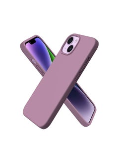 ORNARTO Compatible with iPhone 13 Case 6.1, Slim Liquid Silicone 3 Layers  Full Covered Soft Gel Rubber Case Cover 6.1 inch-Chalk Pink