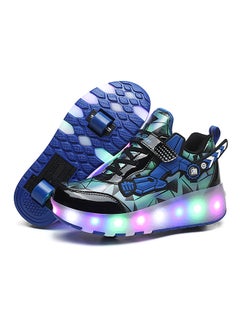 Buy Rechargeable Children's Boys and Girls Roller Skates Light Skating Wheel Shoes in Saudi Arabia