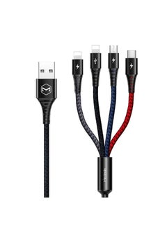 Buy 4 in 1 Multi Charger Cable Nylon Braided Universal Multiple USB Charging Cord Adapter iOS/Type-C/Micro Compatible with Cell Phones Tablets and More(Charging Only) (4FT/1.2M, 4 in 1) CA-6230 in UAE