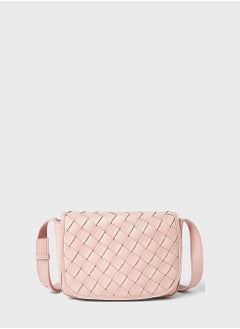 Buy Woven Crossbody Bag Misty Rose in UAE