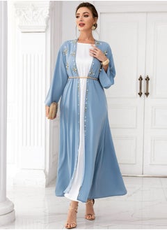 Buy Tourism Holiday Long Gown Abaya Blue in Saudi Arabia