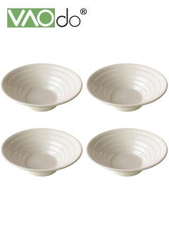 Buy 4PCS Large Salad Bowls Ceramic Fruit Bowls Thread Thickened Underglaze Craft Salad Bowl Suitable For Dessert Pasta Salad Pasta Rice Smoothie Milkshake Bowl in UAE