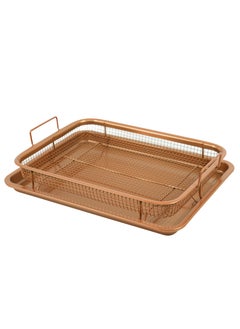 Buy COPPER OVEN TRAY WITH AIR FRYER BASKER RECTANGULERG in UAE