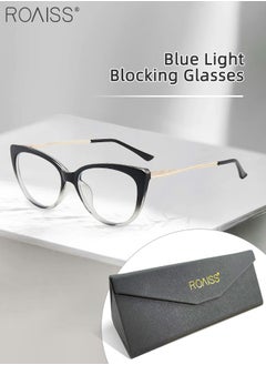 اشتري Women's Blue Light Blocking Glasses Blue Light Filter Computer Reading Gaming TV Phones Cat Eye Eyeglasses Fashion Anti Eyestrain Headache Eyewear Gradient Black في السعودية