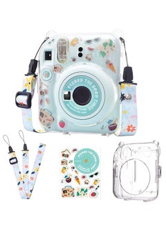 Buy Transparent Protective Case for Fujifilm Instax Mini 12 Instant Camera Photo Storing Box Shoulder Strap Beautiful Sticker in UAE