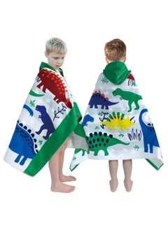 Buy Kids Bath Towel Hooded, Cotton Kids Beach Towel, Toddler Towels with Hood Snaps, Soft Terry Poncho Towel As Pool Swim Cover Ups for Girls Boys, 30"X50", Oversized Style, for Ages 3 To 10(Dino Green) in UAE